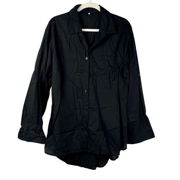 Women’s Black Long Sleeve Button Up Blouse XXL - Picture 1 of 11